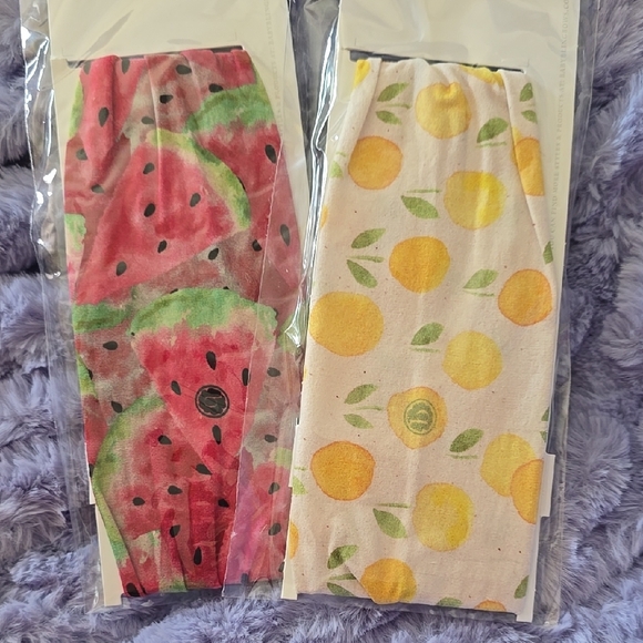 Pink and Yellow Fruit Print Headbands - Picture 4 of 4